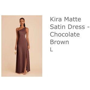 Birdy Grey Kira Matte Satin One-Shoulder Dress - Chocolate Brown